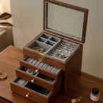 木のジュエリーボックス ジュエリーボックス ４段 鍵付き アクセサリーボックス アクセサリー収納 ブレスレット リング ピアス ネックレス イヤリング 木製 卓上ス 北欧 木製家具