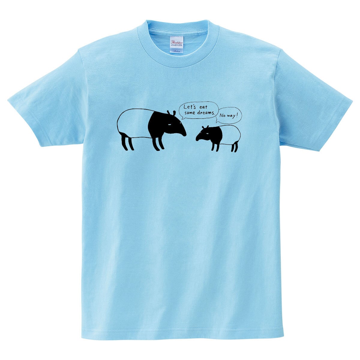 手描き 夢は食べないバク Tシャツ am40 動物 アニマル 女性 男性 クール おもしろ 哺乳類