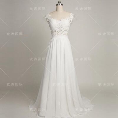 ウエディングドレス ホワイト ふんわりシフォン タンクトップ