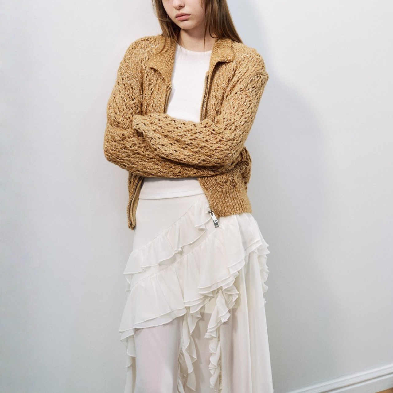 Cascade Chiffon Frill Skirt F0581