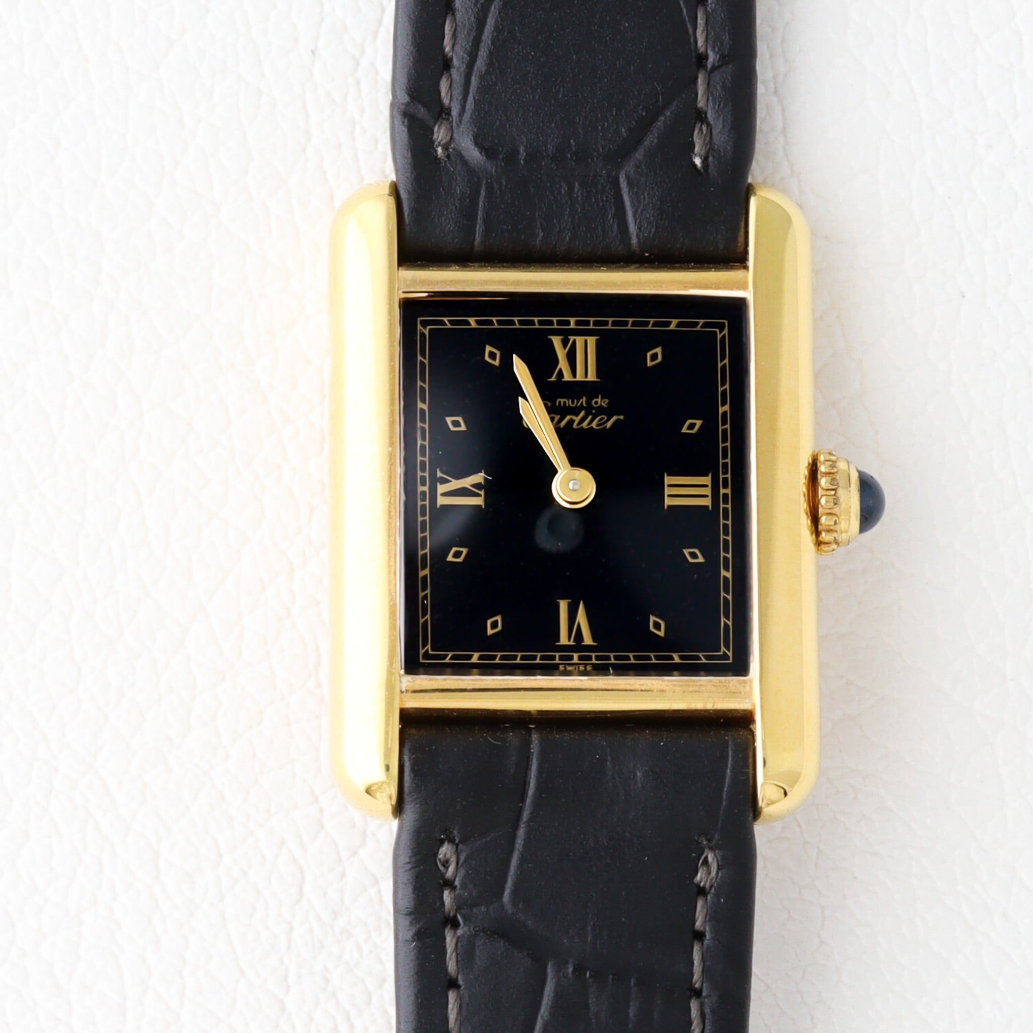 カルティエ マストタンク SM 黒文字盤 ゴールドダイヤル | Ante  