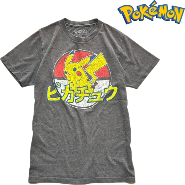 1点物◇ポケモンPokemonピカチュウプリントTシャツ古着メンズXS