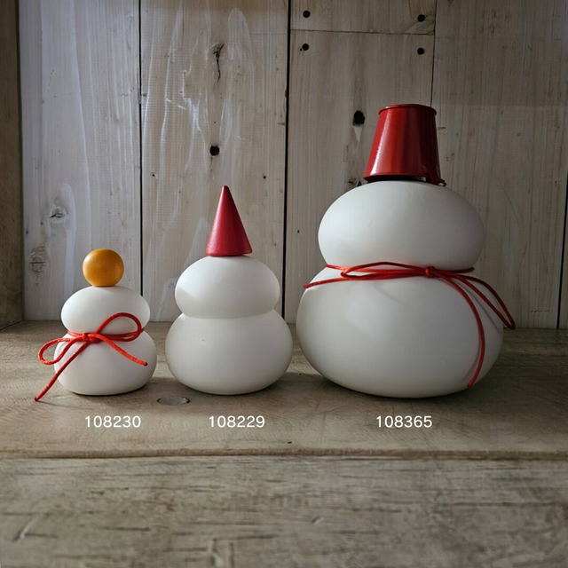 鏡餅のオブジェとしても使える 半磁器のLEDライト 雪だるま ビッグサイズ
