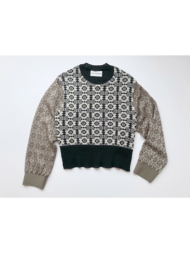 【受注 全額支払い】YUKI SHIMANE Hightech meets Hand tech Jacquard Sweater - WHITE・BLACK