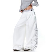 ストリート  文字刺繍 スウェットパンツ P378