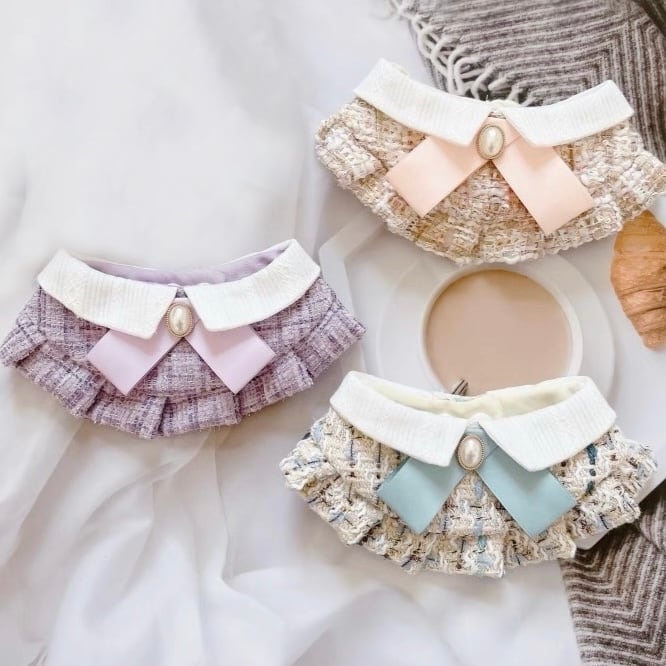 制服風ツイードエプロン 猫 付け襟