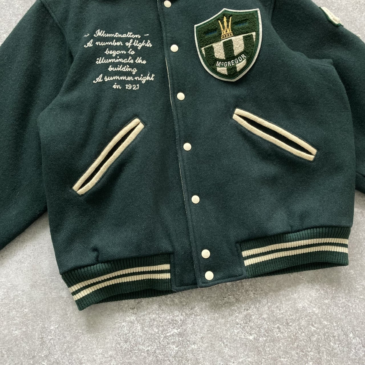 McGREGOR】 マクレガー ウールスタジャン ワッペン刺繍 70年代 McGREGOR】 マクレガー ウールスタジャン ワッペン刺繍 70年代
