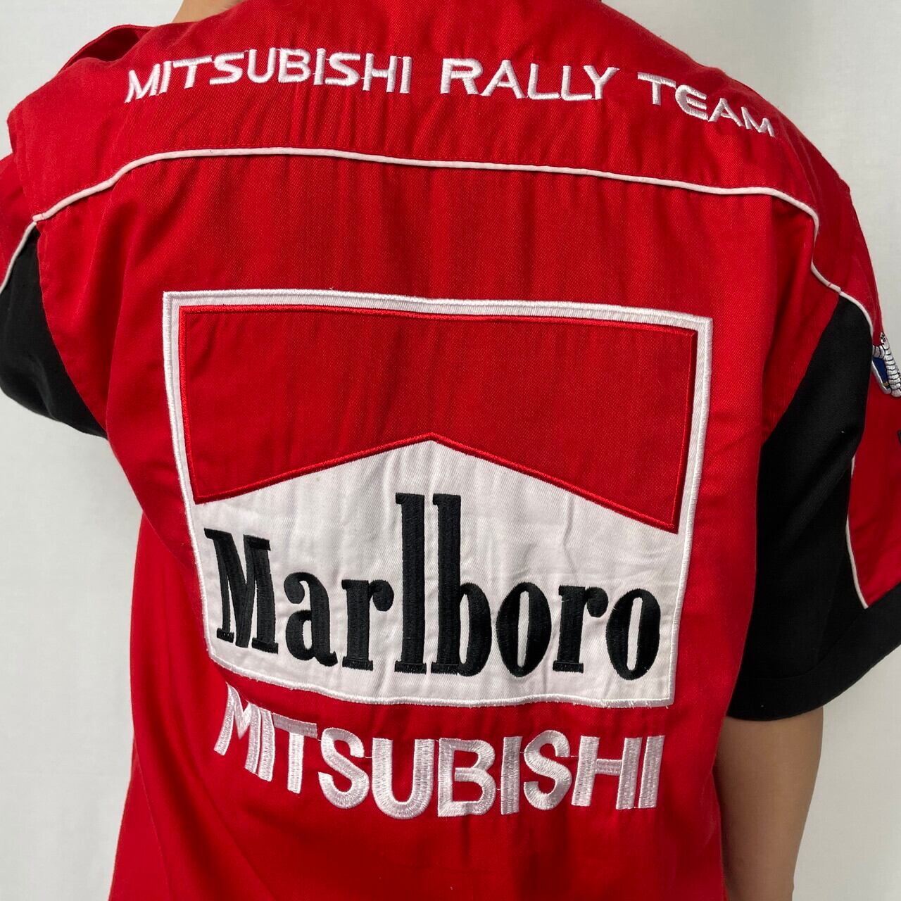 Marlboro マルボロ MITSUBISHI MOTORS レーシング ワッペン 刺繍 半袖