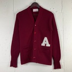 60年代 60s Lang's レタード ニット カーディガン 古着 バーガンディ ヴィンテージ ビンテージ アワード【f231205013】