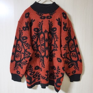 【USED】ヴィンテージニット　昭和レトロ　OLD　赤
