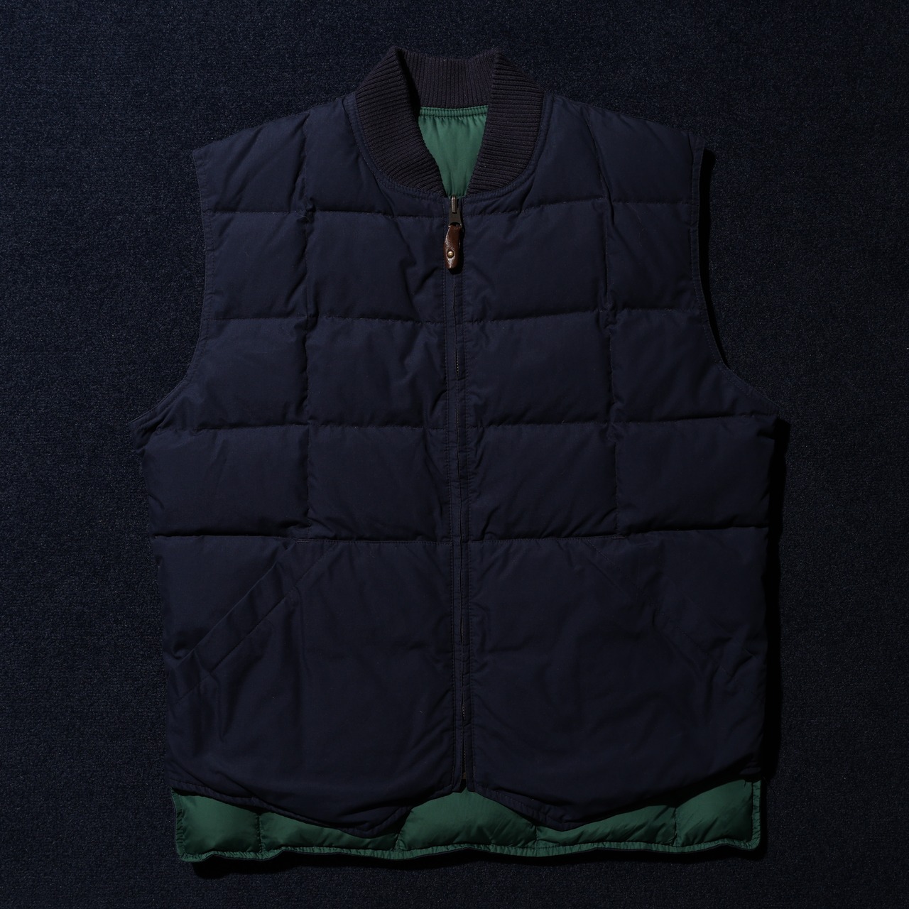 M リバーシブル ネイビー グリーン Eddie Bauer Downlight Vest エディーバウアー グース ダウンライトベスト