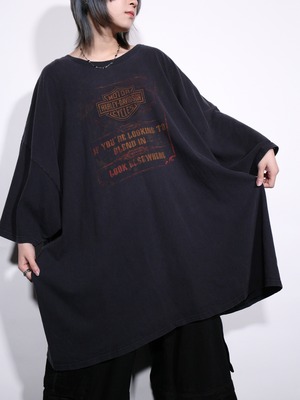 "Harley-Davidson" XXXXXL super over silhouette faded logo graphic tee