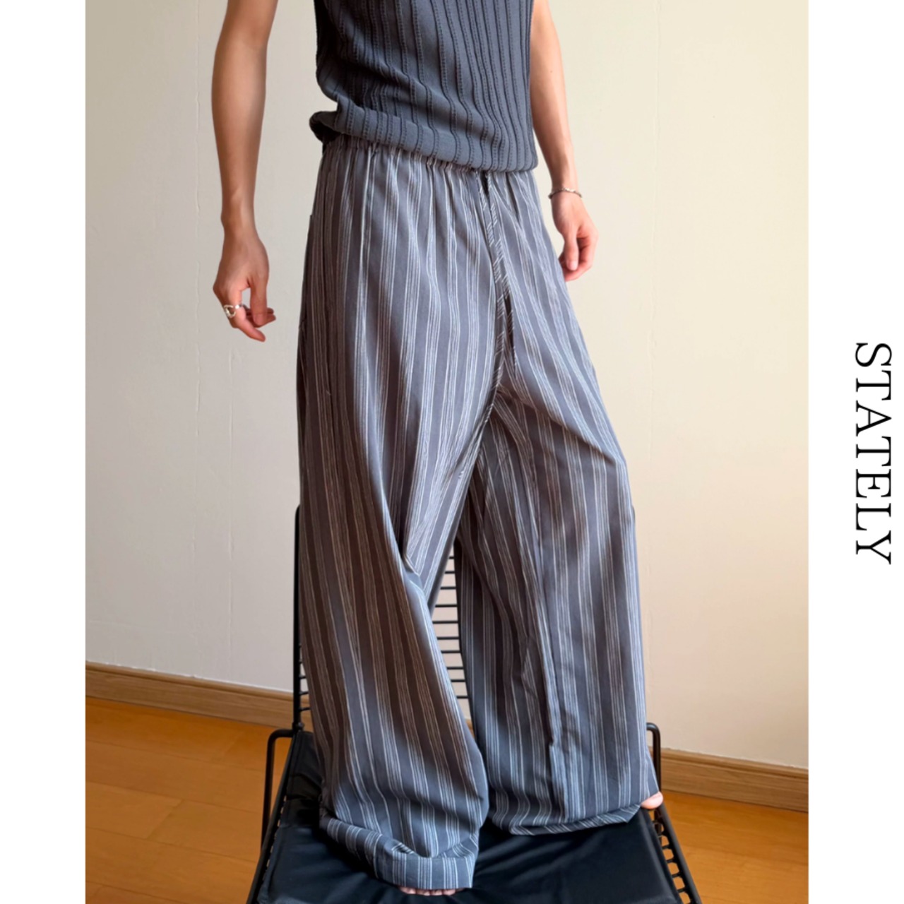 Stripe Linen ワイドパンツ/2color_B60・画像3