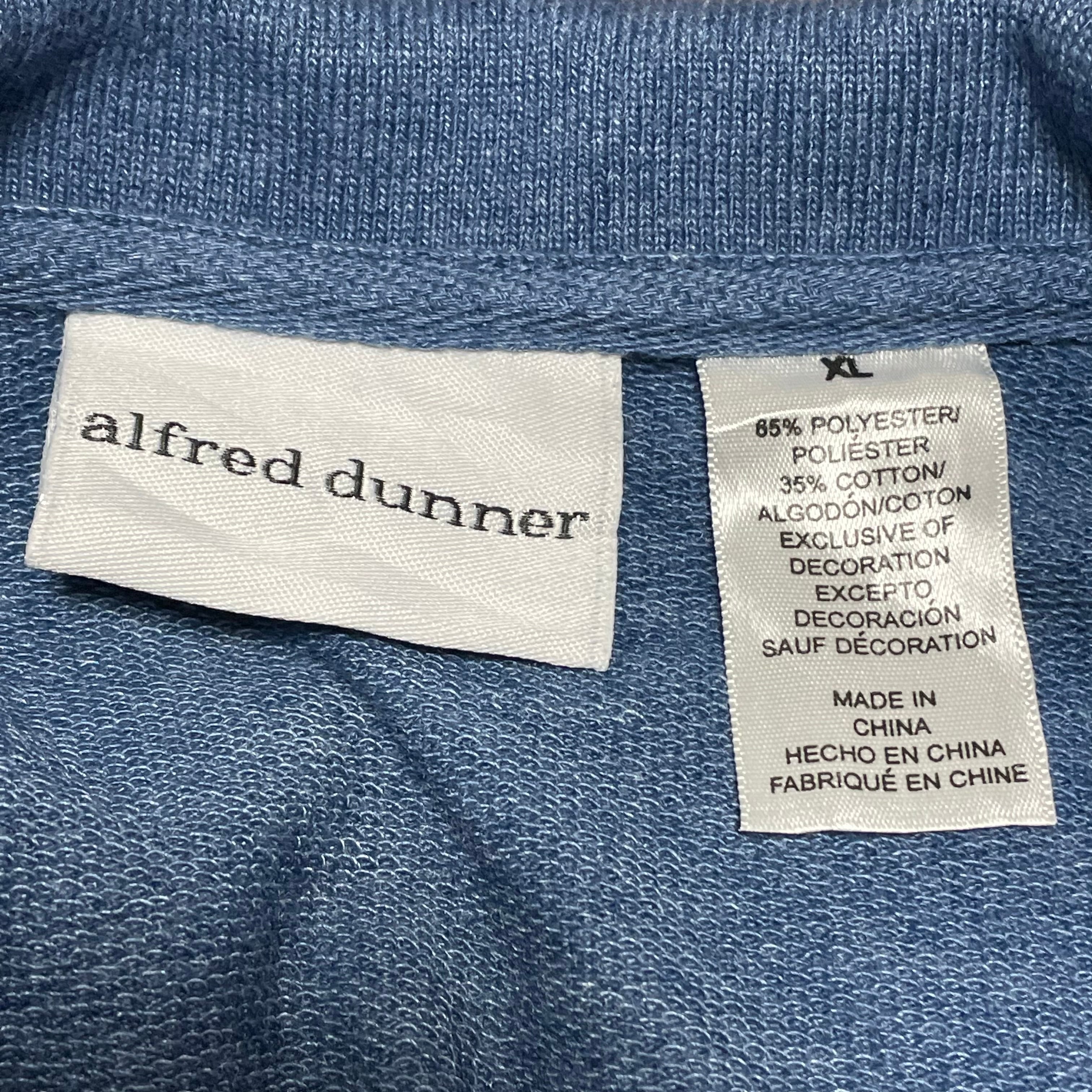 alfred dunner】刺繍 襟付き 肩パッド ハーフジップ スウェット プル