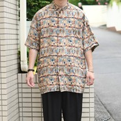 various human pattern linen shirt