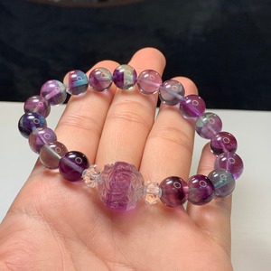 グラデーションフローライト・お花デザインブレスレット