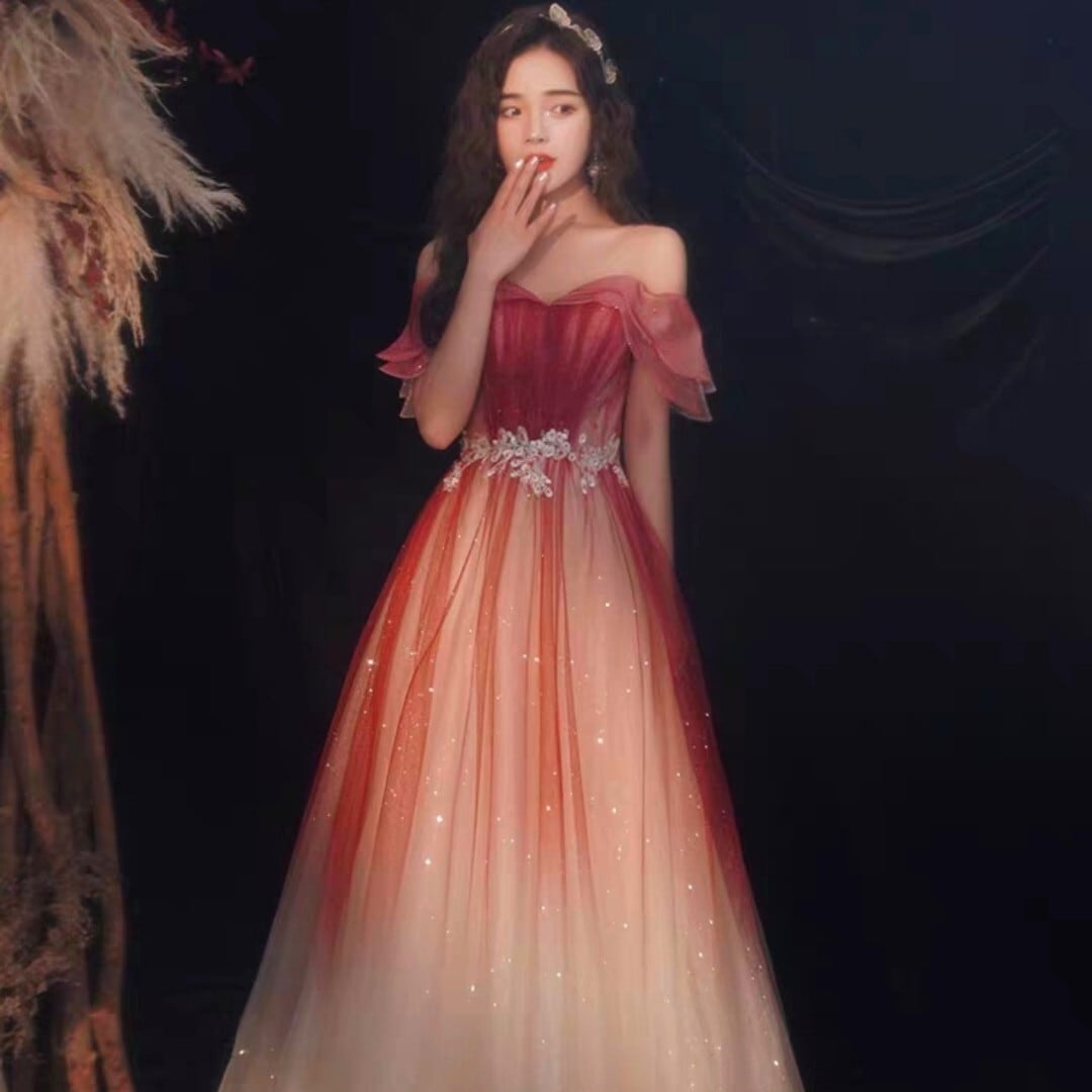 ナイトドレス 宴会 ロングドレス キラキラ お姫様 誕生日 パーティー 演奏会 XH2-BYLF7/27