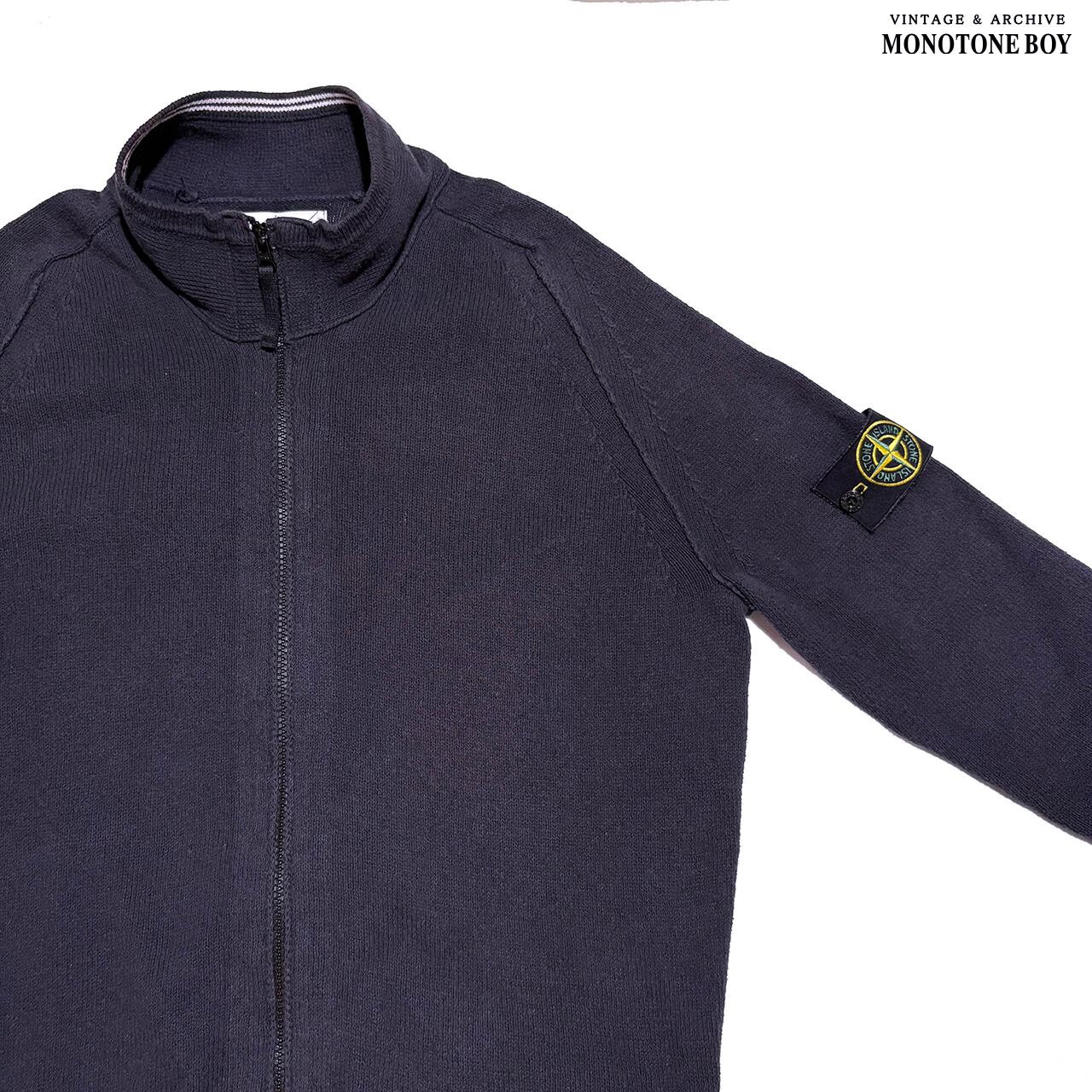 STONE ISLAND 2012SS ZIP UP DRIVERS COTTON KNIT NAVY size L