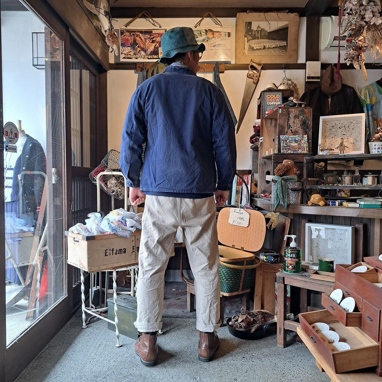 60年代　Par-Troy Police ヘリンボーン刺繍カバーオール古着 hard work