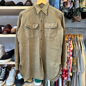 1950s L/S WOOL SHIRT OLIVE