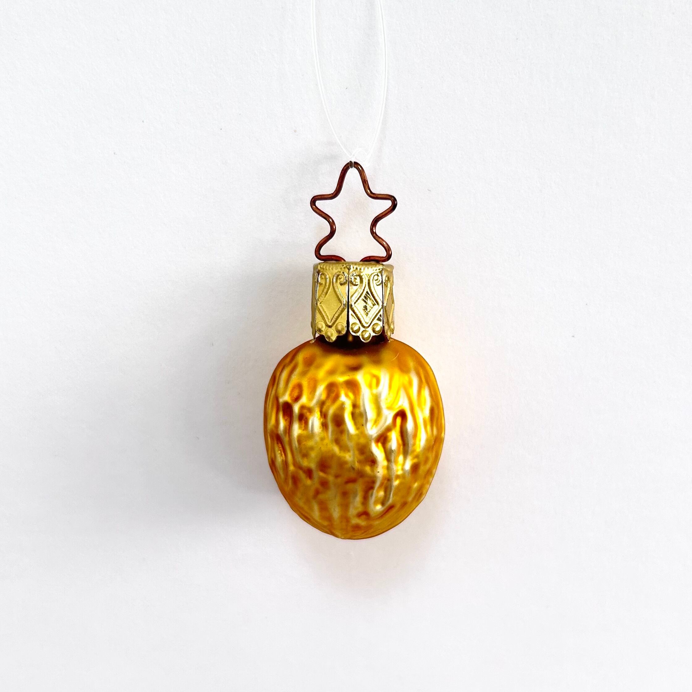 ビンテージ ドイツ INGE-GLAS社 ミニガラスオーナメント クルミ