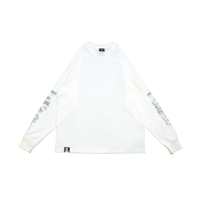 8.1oz U.S.A Cotton L/S T-Shirt by ATOMONE  [WHITE]