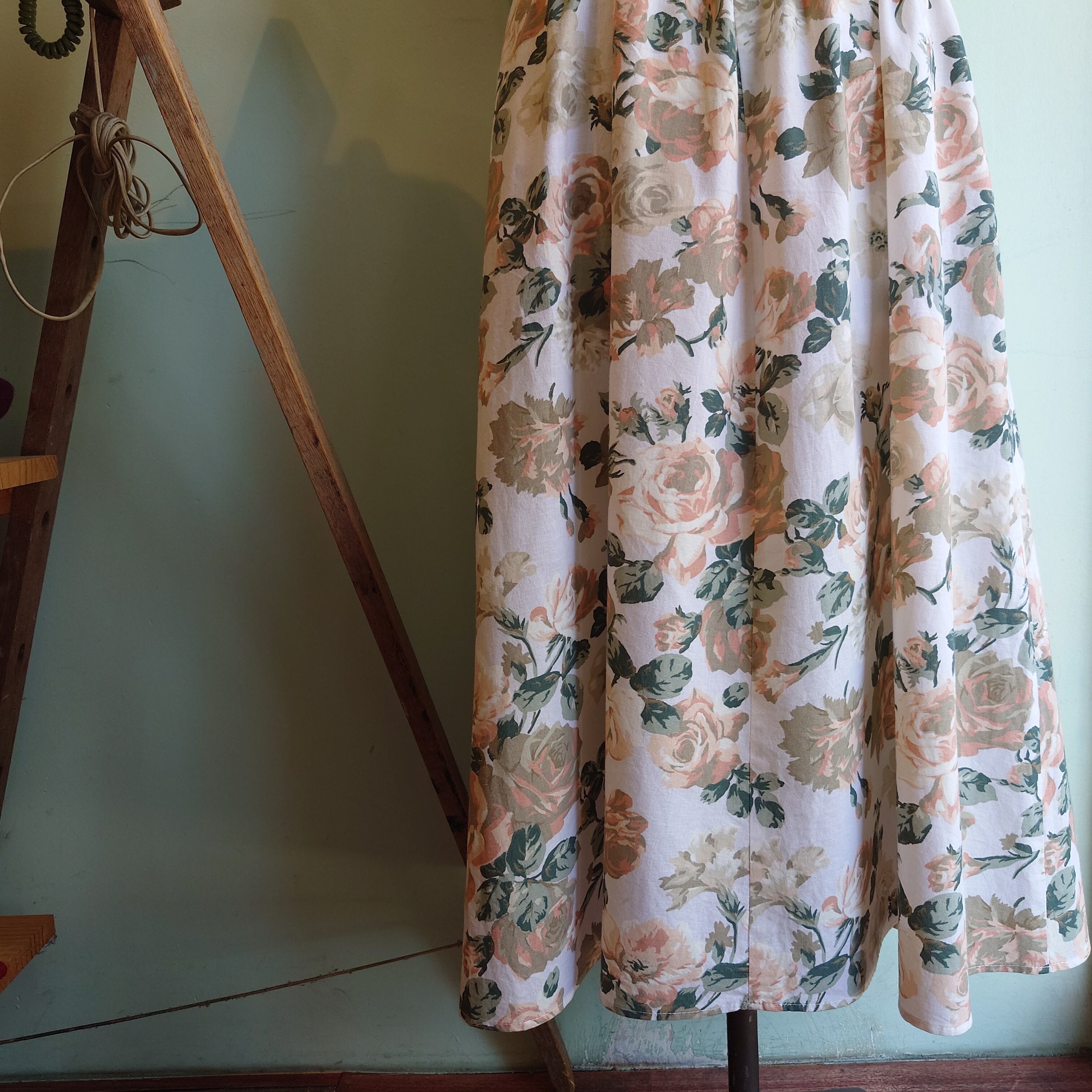 S.L. Fashions 80s vintage 花柄 ヴィンテージドレス パフスリーブ