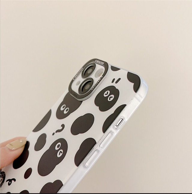 iPhoneケース iPhone13 iPhone12 ゆるキャラ 白 黒 キャラクター モノトーン  かわいい おもしろい 1216