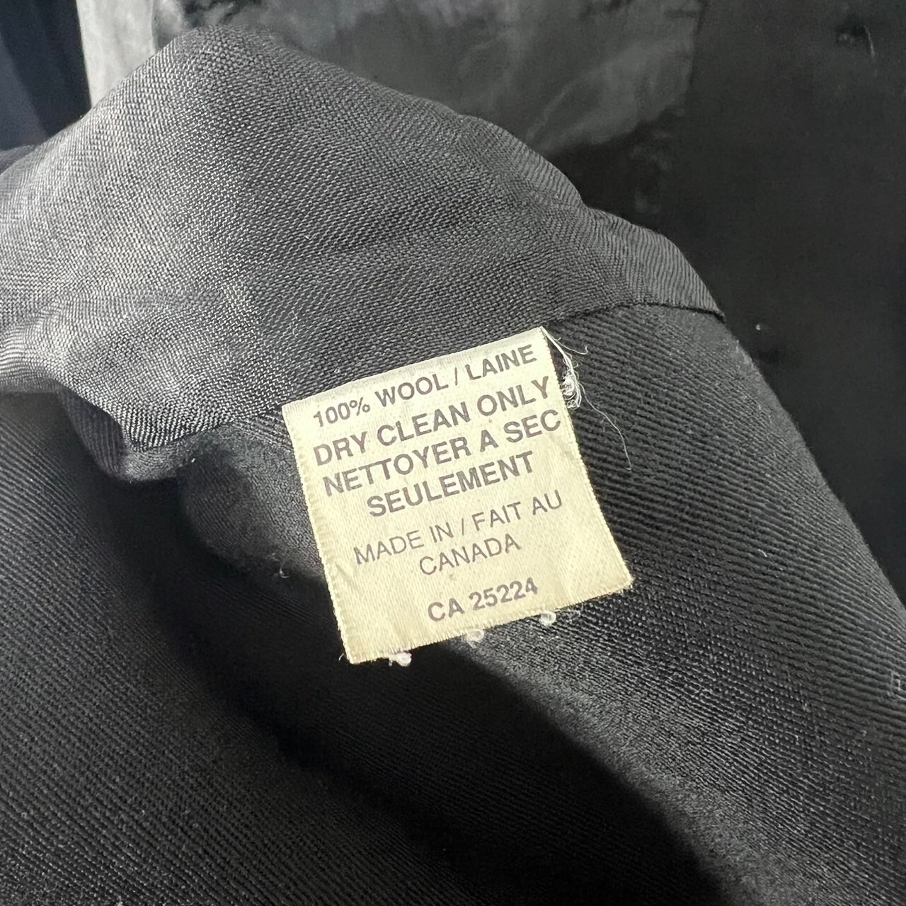 カナダ製 dc ダブル ロングコート ブラック