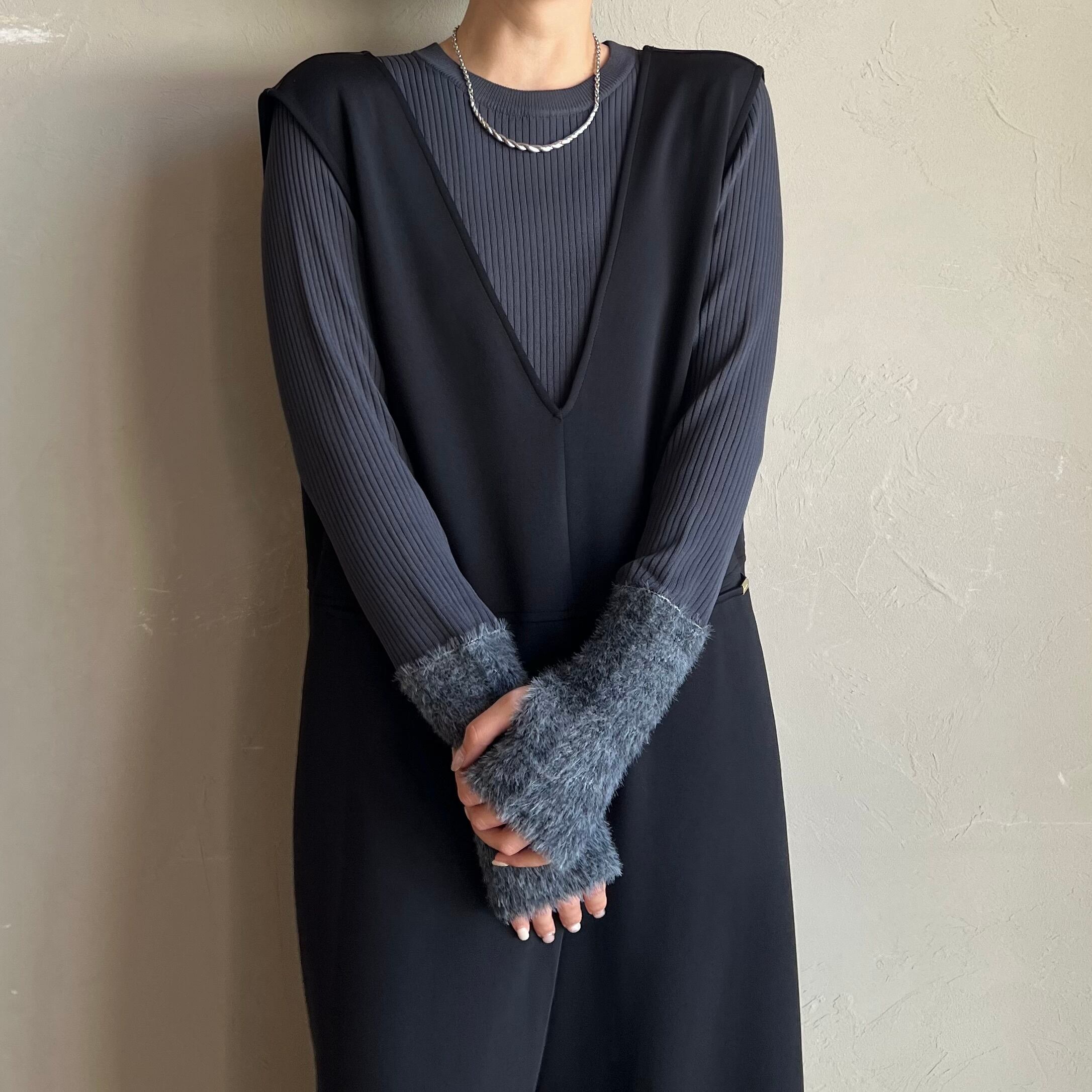 【ROSIEE】アームモコモコリブニット