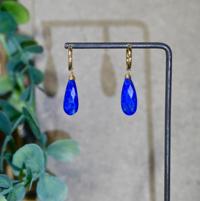 ラピスラズリのフープピアス/フープイヤリング【エジプト展】