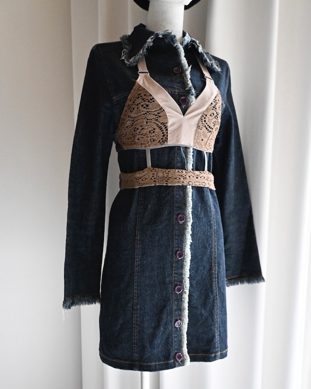 【VINTAGE】denim midi onepiece