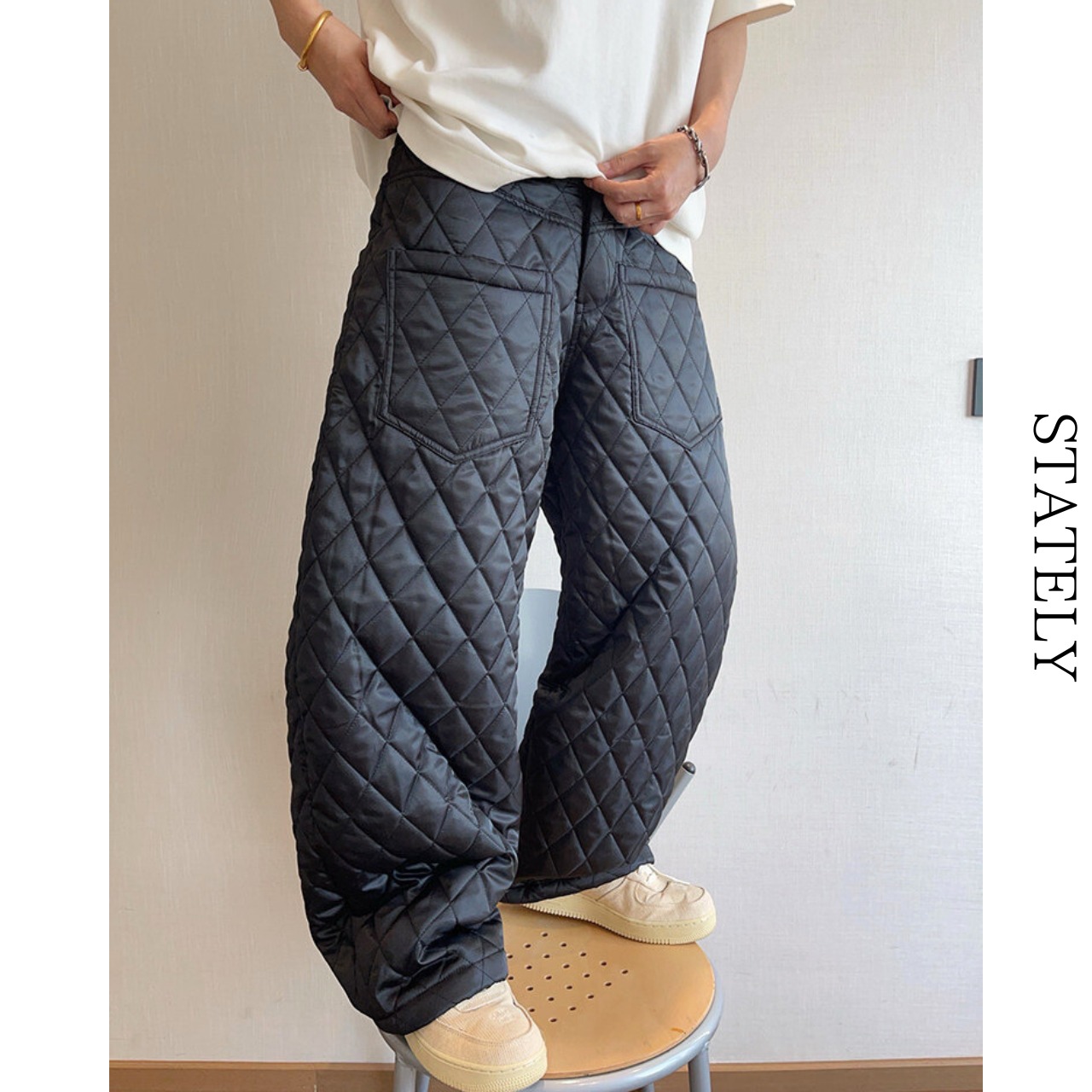 Quilted Wide キルティングパンツ/2color_B98・画像7