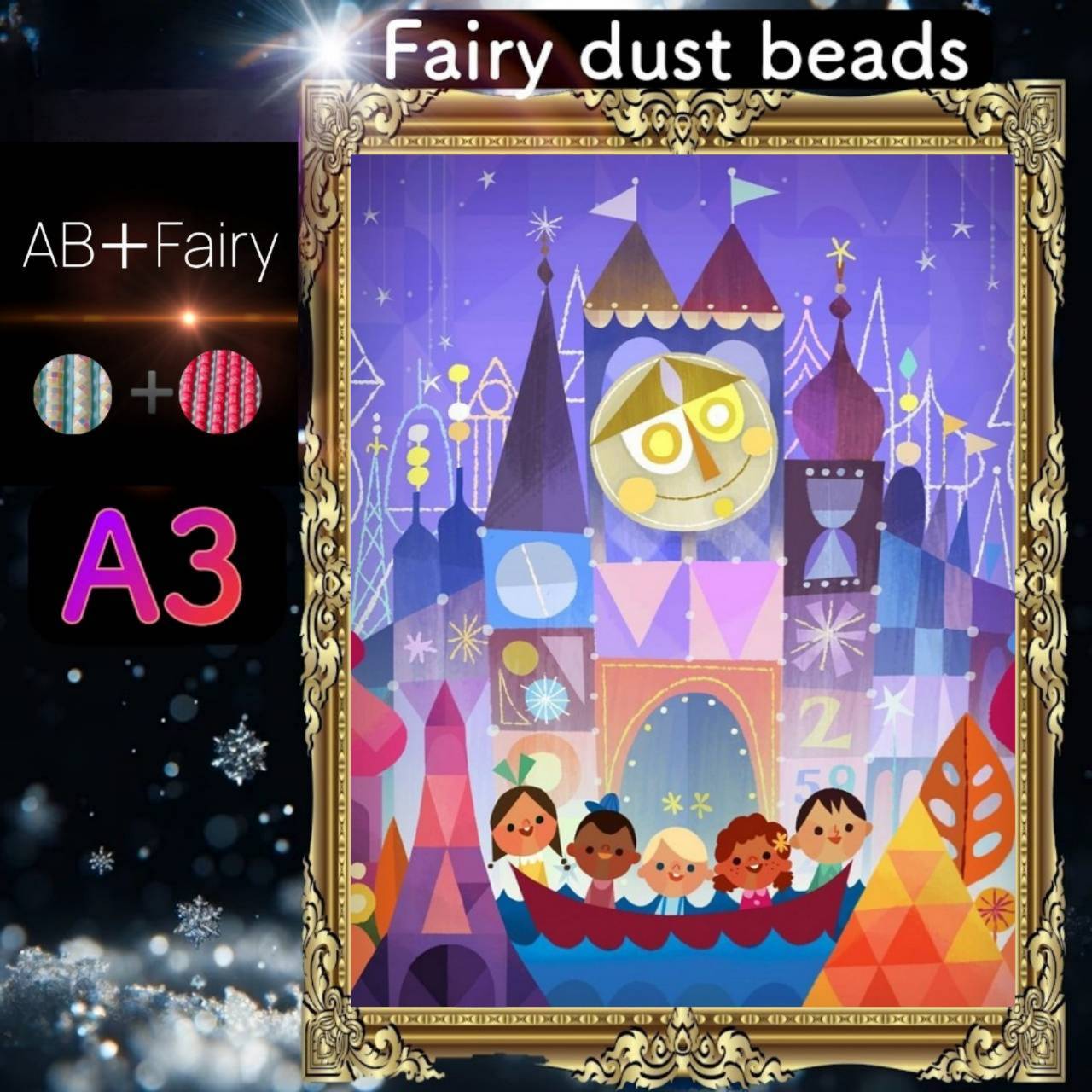 AB(オーロラ)+fairy各3色入り!四角ビーズ AB+fairy113ダイヤモンドアート