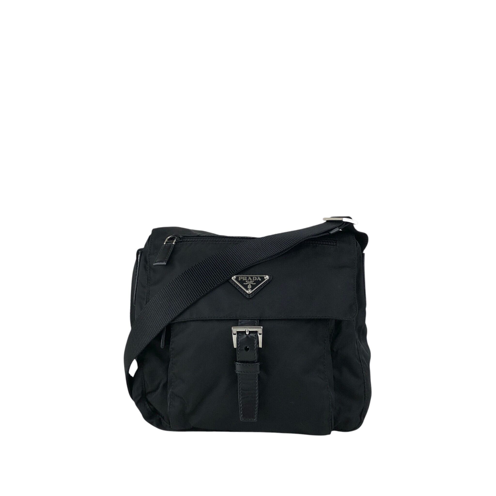 PRADA プラダ ショルダーバッグ ブラック トライアングル フロント