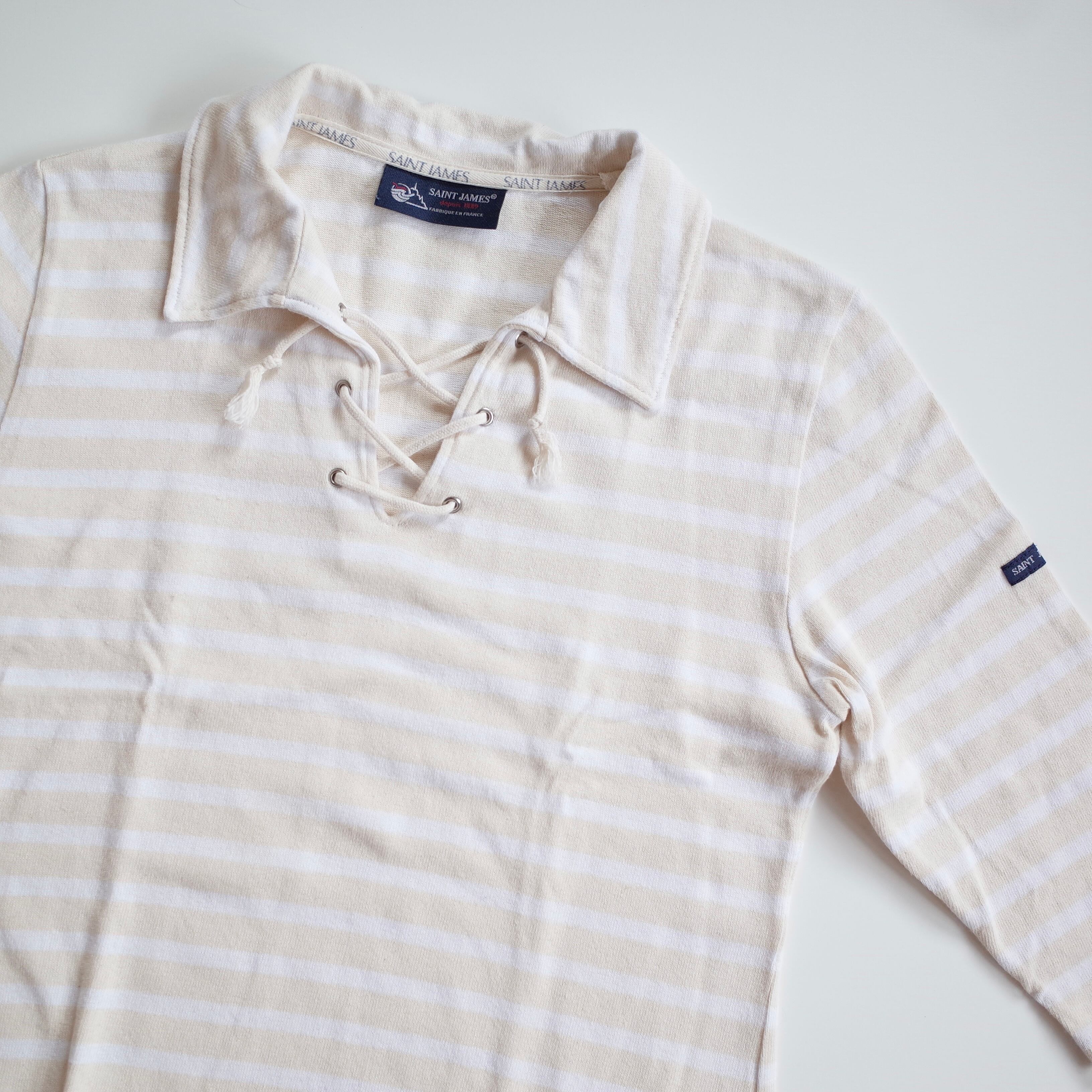 Saint James lace-up basque shirt "beige"