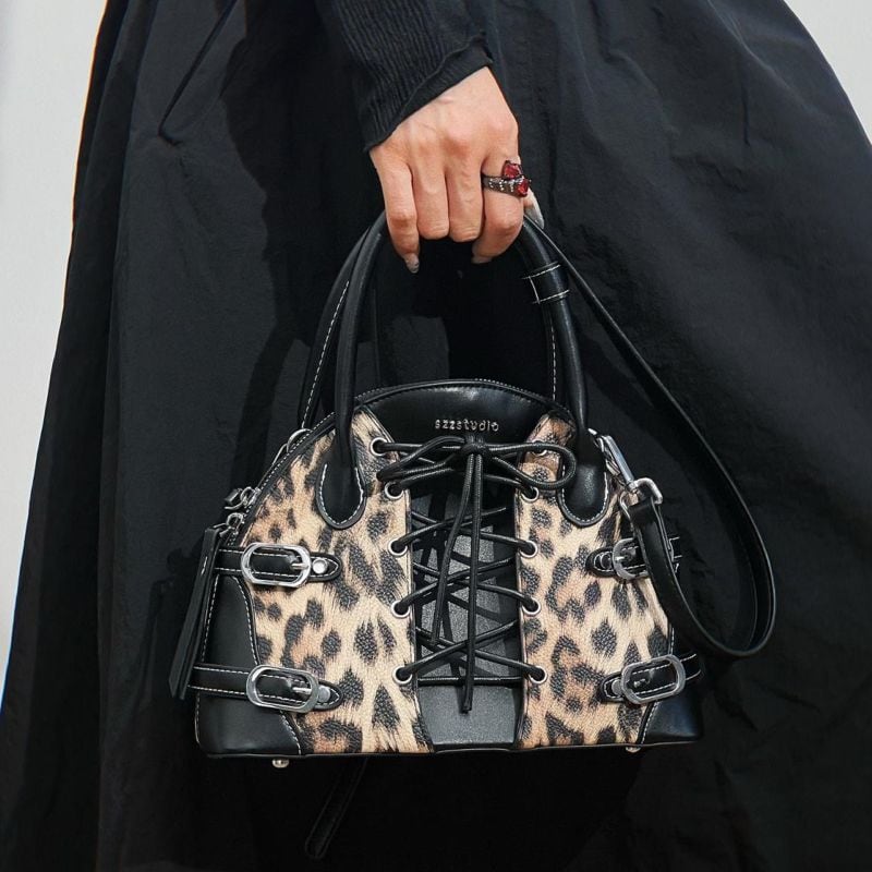Leopard accent 2way bag V1807