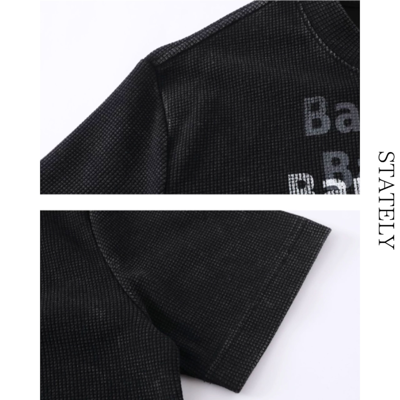 Shadow Text ワッフルTee/2color_T208・画像4