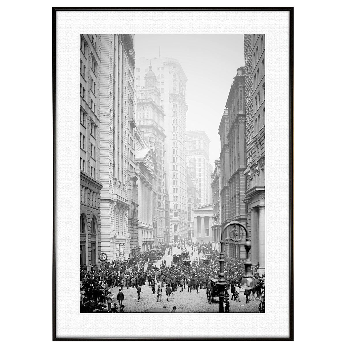 アメリカ写真 1905年ニューヨーク ブロードストリート インテリアモノクロアートポスター額装 ヴィンテージ写真 AS2200