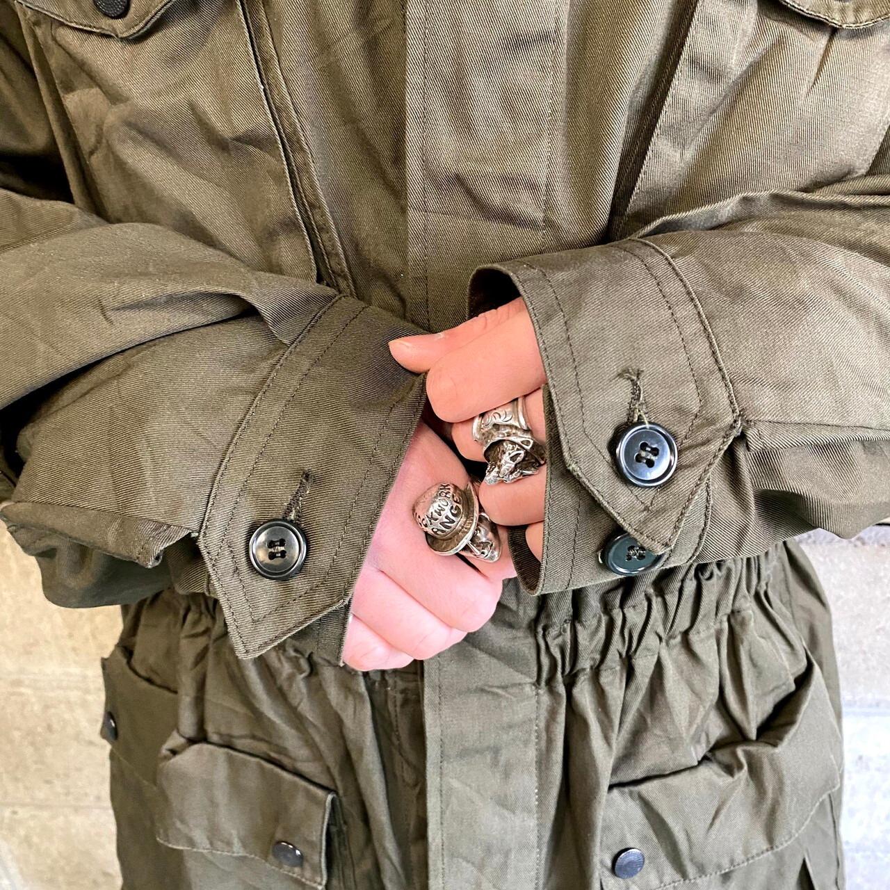 90年代 イタリア軍 ユーロミリタリー コンバットジャケット カーキ 