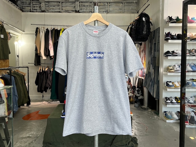 Supreme BANDANA BOX LOGO TEE HEATHER GREY MEDIUM 98134