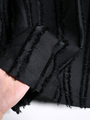 XXL fringe stripe open collar shirt