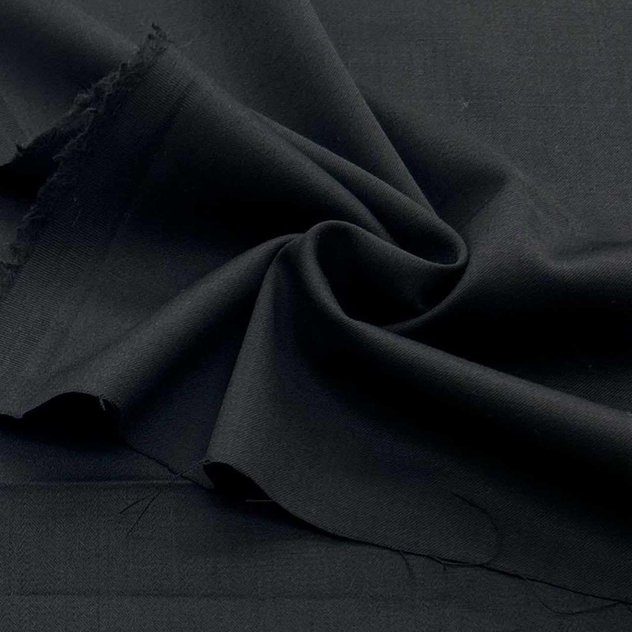 ★NY442◆3m◆ウール混先染めストレッチ生地◆ブラック