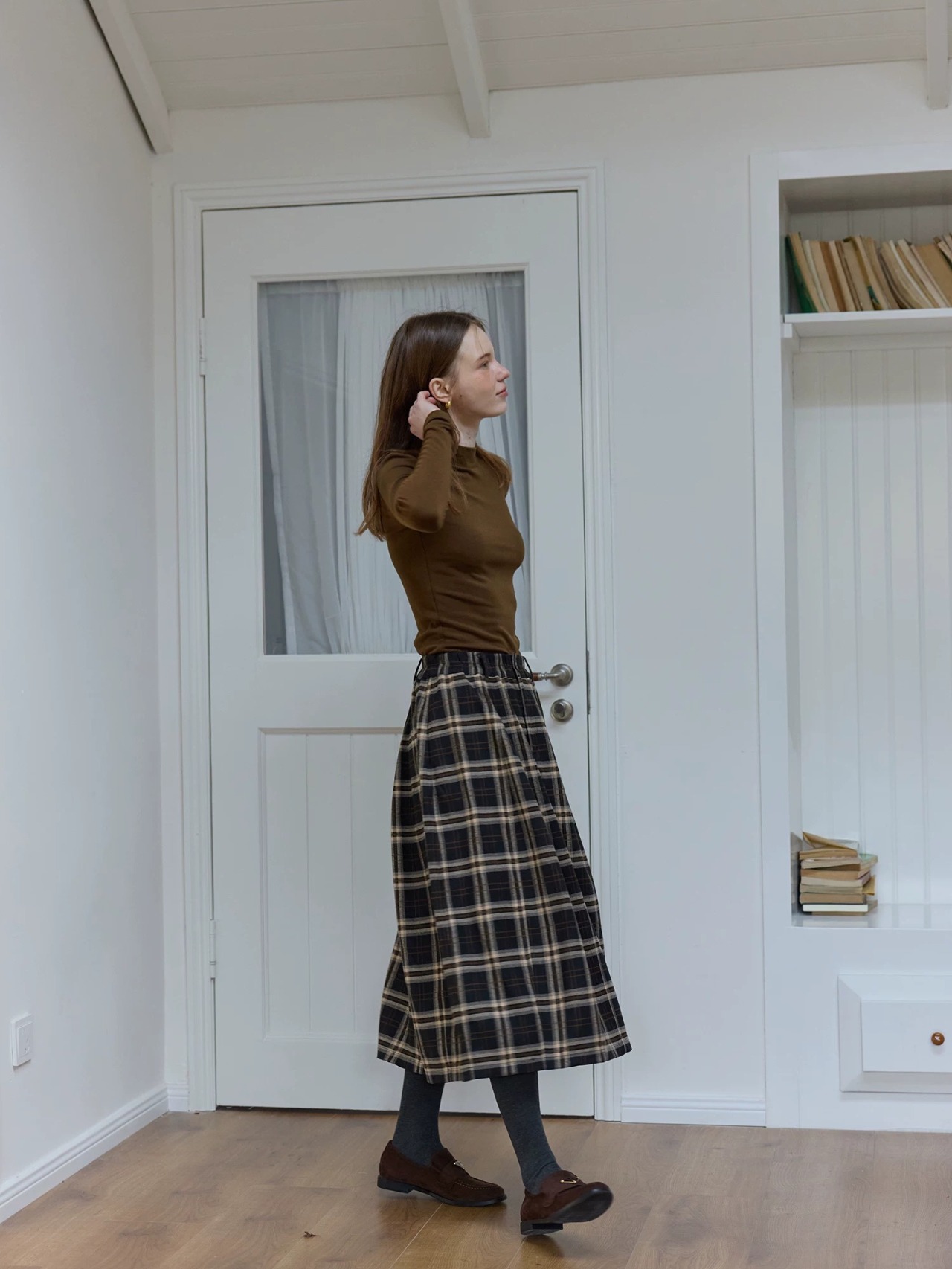 Bourgeon Vintage Check Tucked Skirt F0821