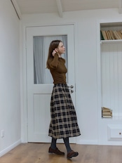 Bourgeon Vintage Check Tucked Skirt F0821