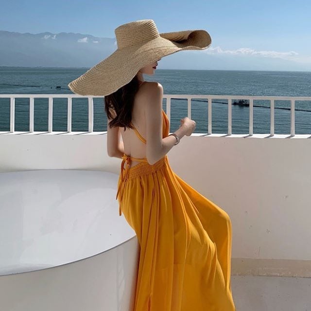 送料無料 ☆ ロング キャミ ワンピース レディース マキシ丈 Aライン