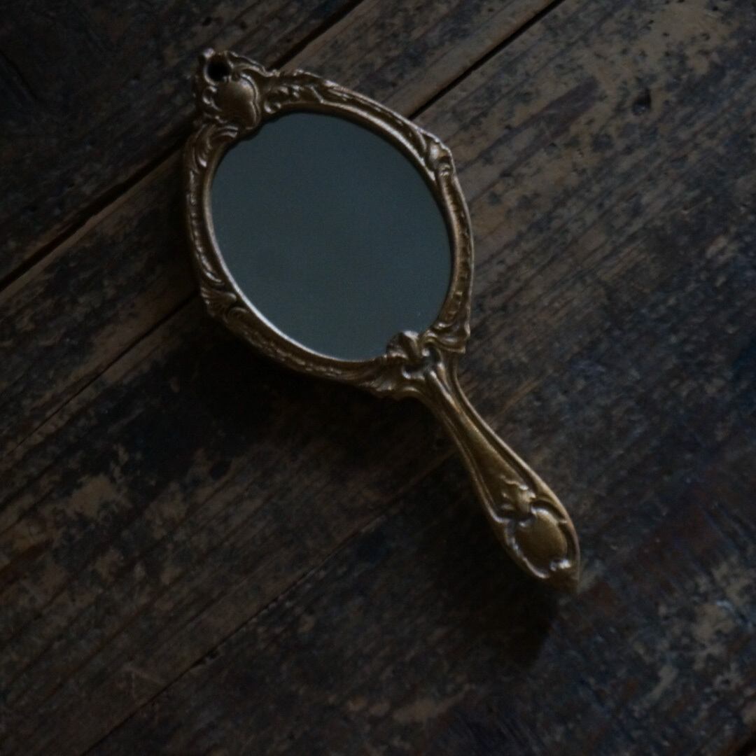 銅鏡 古い鏡2点 天下松村因幡守 手鏡 古鏡 骨董品 アンティーク 古い