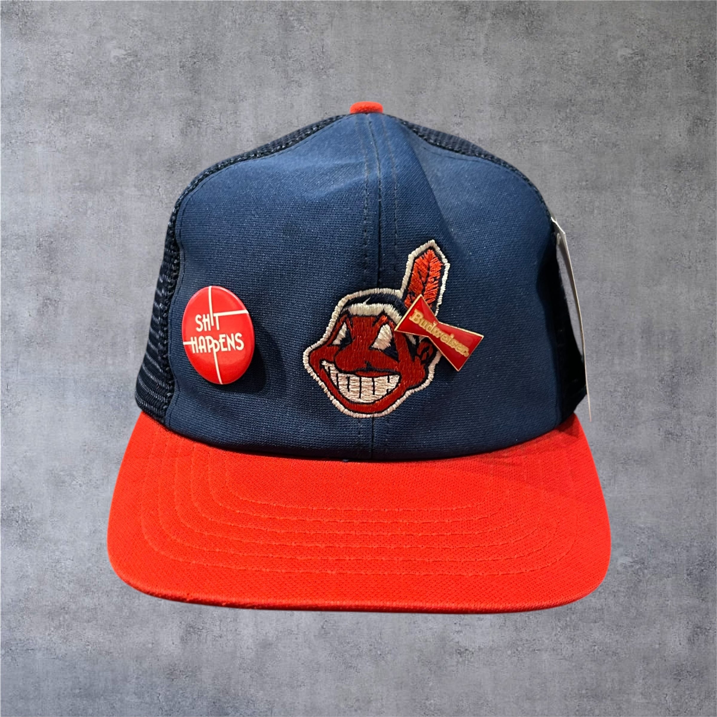 1980s Cleveland Indians "Pins Custom" Mesh Cap【高円寺店】