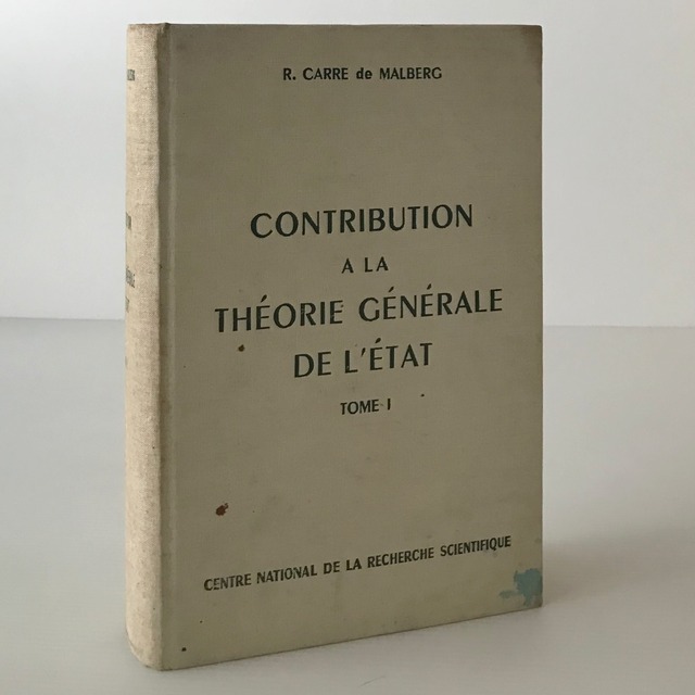 Contribution à la théorie générale de l'état : spécialement d'après les données fournies par le Droit constitutionnel français t. 1