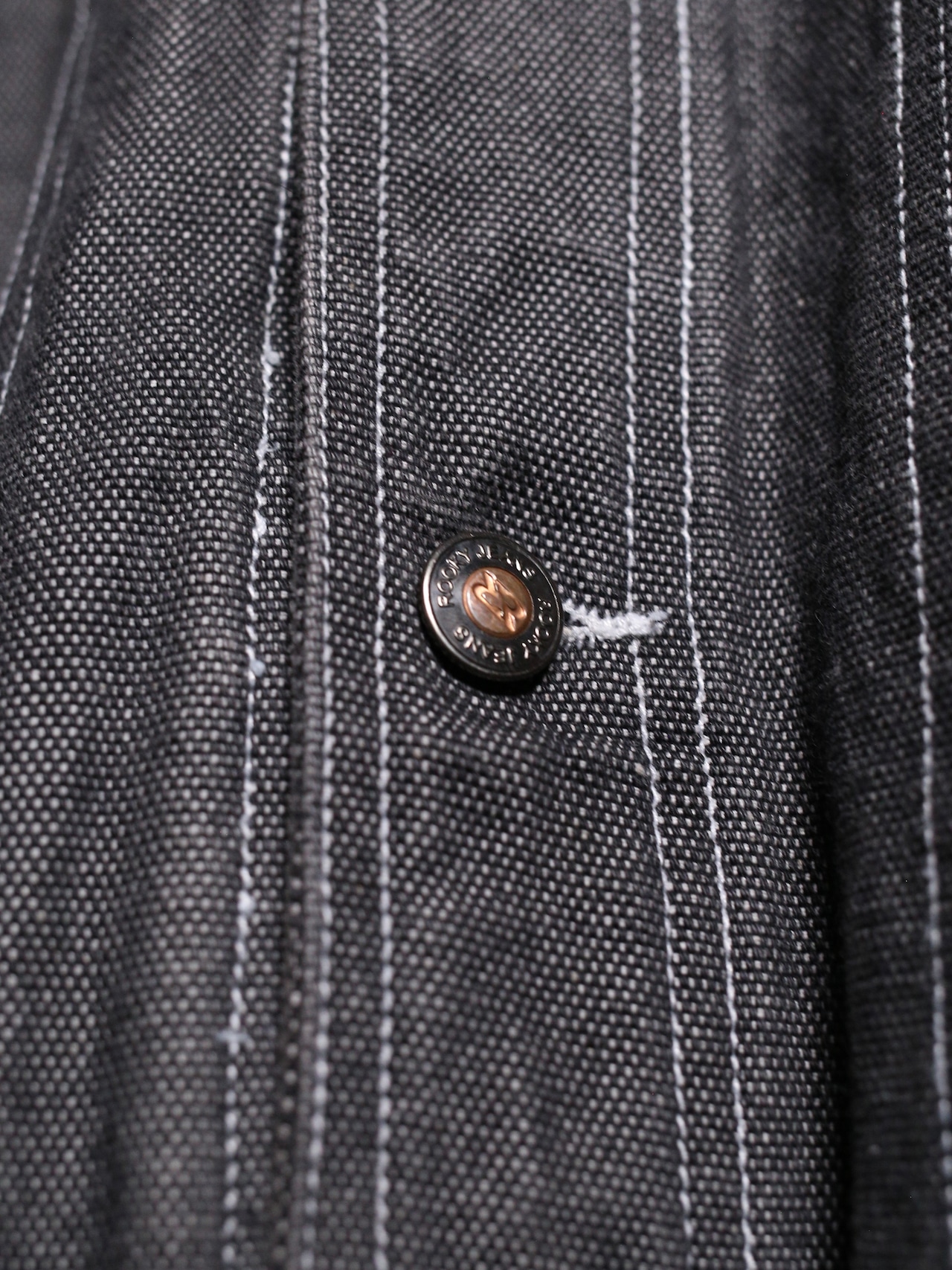 XXL over silhouette white stitch design gray denim jacket - 11